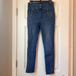 EXPRESS Super High Rise Button Detail Skinny Jean Size 4R